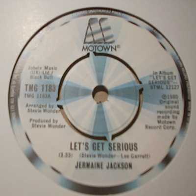 JERMAINE JACKSON — LET'S GET SERIOUS / JE VOUS AIME BEAUCOUP record label scan