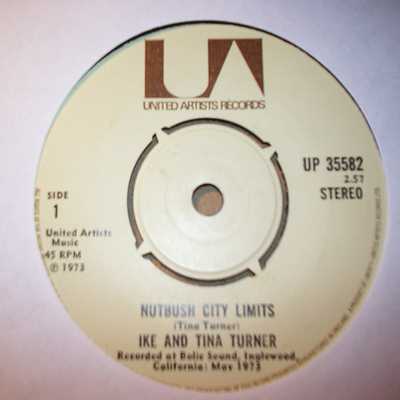 IKE AND TINA TURNER — NUTBUSH CITY LIMITS / HELP HIM record label scan