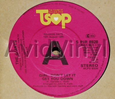 O'JAYS GIRL DON'T LET IT GET YOU DOWN / YOU'RE THE GIRL OF MY DREAMS