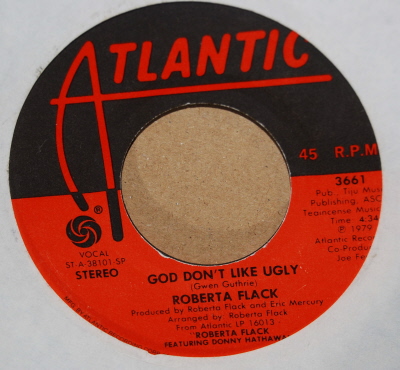 ROBERTA FLACK — GOD DON'T LIKE UGLY / BACK TOGETHER AGAIN record label scan