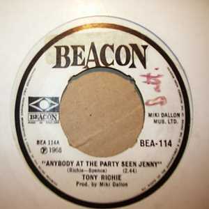 TONY RICHIE — ANYBODY AT THE PARTY SEEN JENNY / YOU CAN'T WIN record label scan