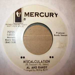 AL AND RANDY — MISCALCULATION / MISSION IMPOSSIBLE record label scan