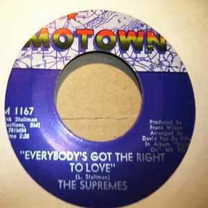 SUPREMES EVERYBODY'S GOT THE RIGHT TO LOVE / BUT I LOVE YOU MORE