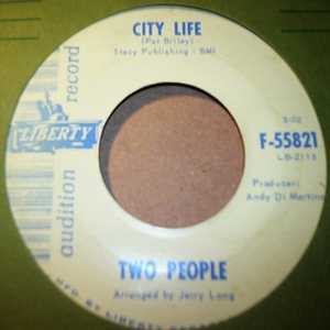 TWO PEOPLE — CITY LIFE / FUNNY KIND OF FEELING record label scan
