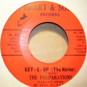PREPARATIONS — GET E UP / IT WON'T BE A DANCE record label scan