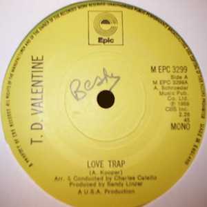 T.D.VALENTINE — LOVE TRAP / ALLISON TOOK ME AWAY record label scan