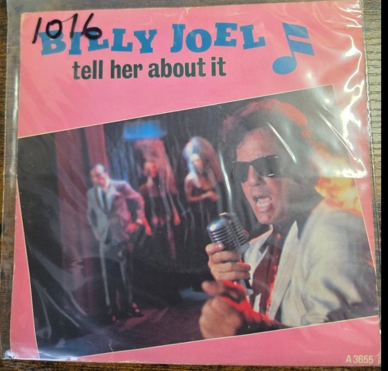 BILLY JOEL — TELL HER ABOUT IT / EASY MONEY record label scan