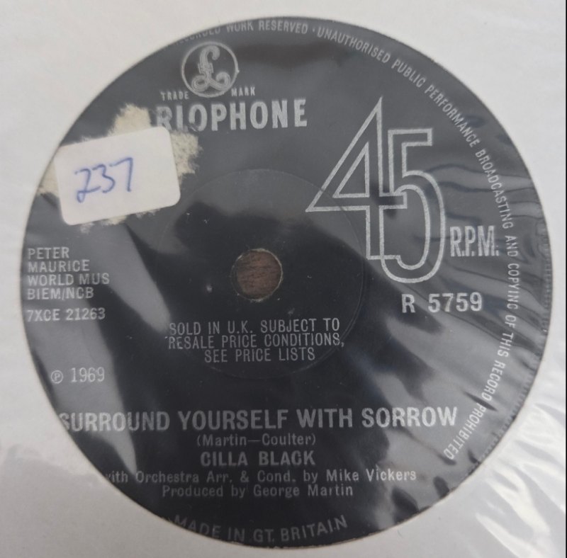 CILLA BLACK SURROUND YOURSELF WITH SORROW / LONDON BRIDGE