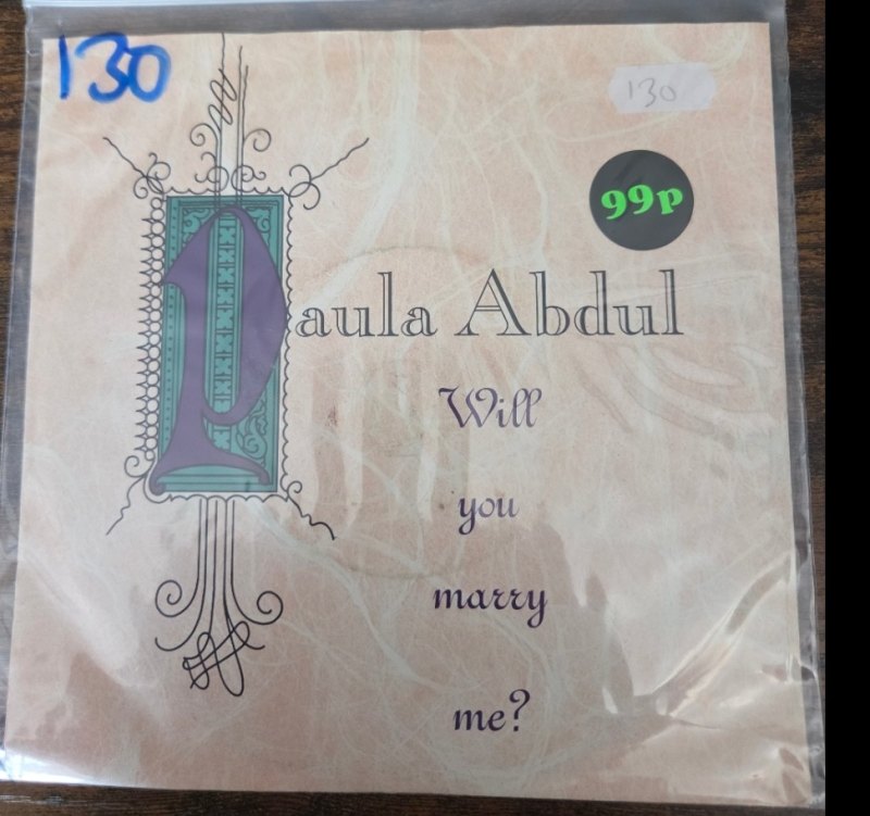 PAULA ABDUL — WILL YOU MARRY ME / GOODNIGHT MY LOVE record label scan