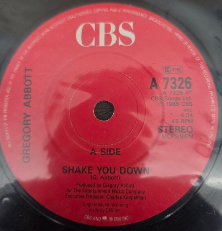 GREGORY ABBOTT SHAKE YOU DOWN / WAIT UNTIL TOMORROW