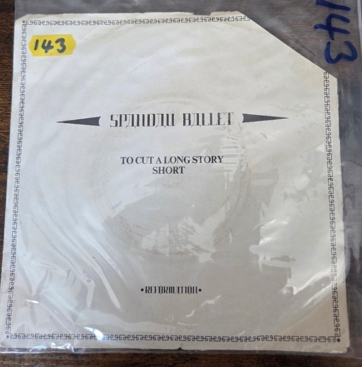 SPANDAU BALLET — TO CUT A LONG STORY SHORT / VERSION record label scan