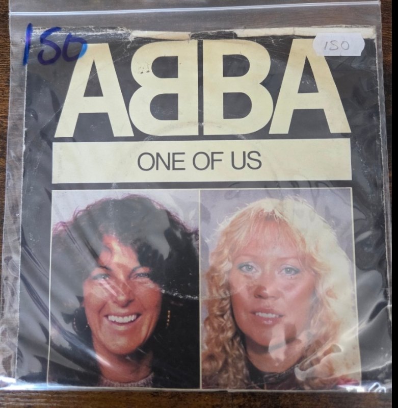 ABBA — ONE OF US / SHOULD I LAUGH OR CRY record label scan
