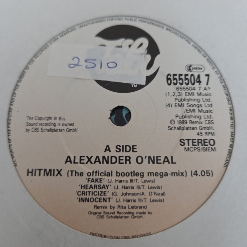 ALEXANDER ONEAL HITMIX / SLEIGH RIDE