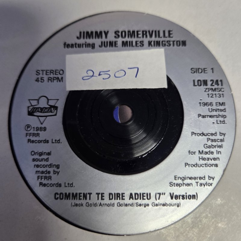 JIMMY SOMERVILLE FEAT JUNE MILES KINGSTON COMMENT TE DIRE ADIEU / TELL THE WORLD