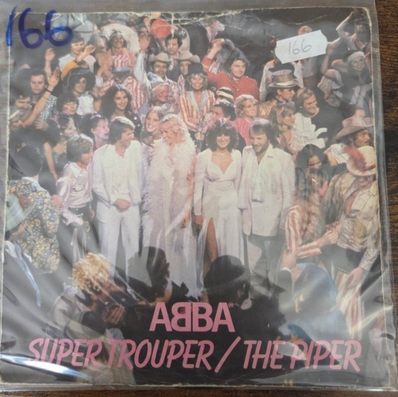 ABBA — SUPER TROUPER / THE PIPER record label scan