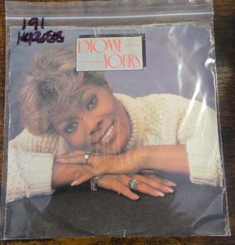 DIONNE WARWICK — YOURS / TAKE THE SHORT WAY HOME record label scan