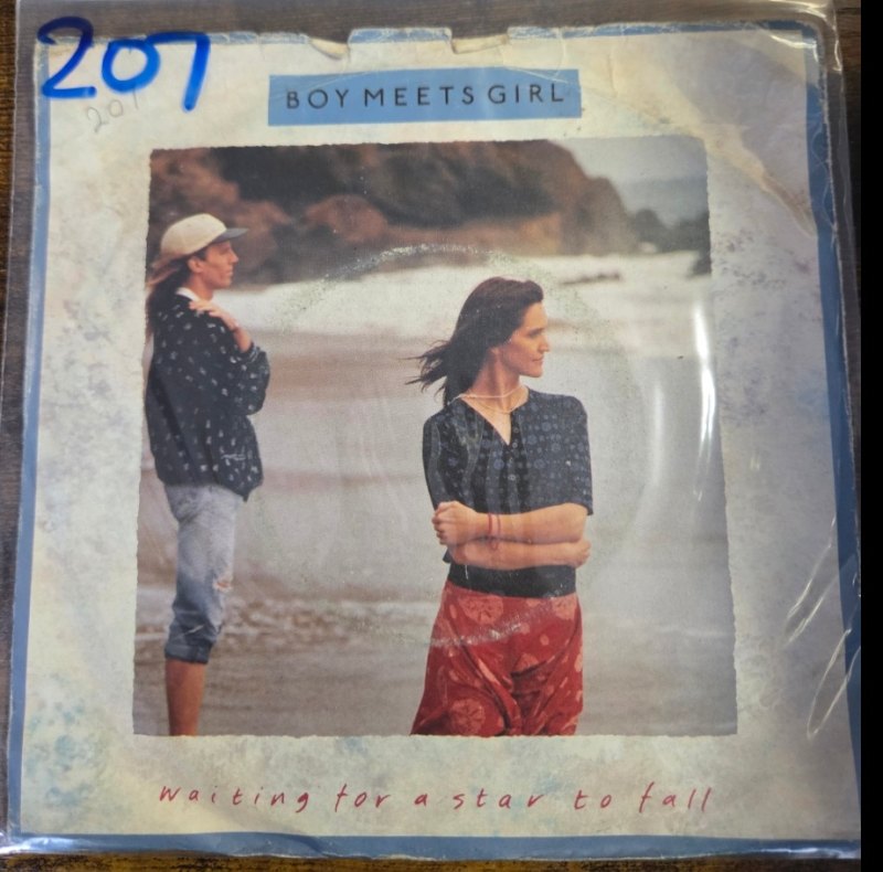 BOY MEETS GIRL — WAITING FOR A STAR TO FALL record label scan