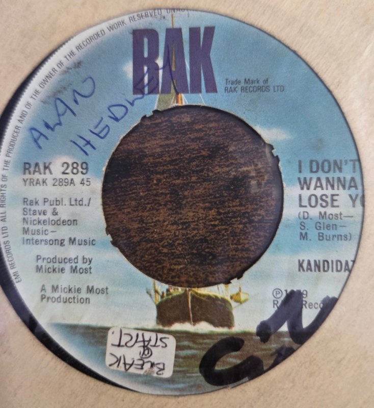 KANDIDATE — I DON'T WANNA LOSE YOU / WHAT ARE YOU GONNA DO record label scan