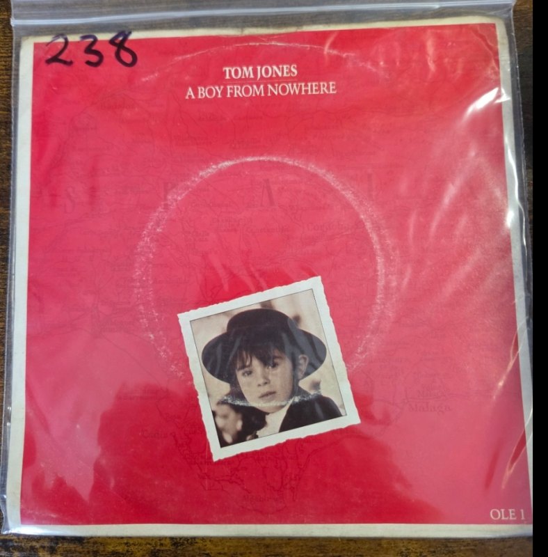 TOM JONES — A BOY FROM NOWHERE / I'LL DRESS YOU IN THE MORNING record label scan
