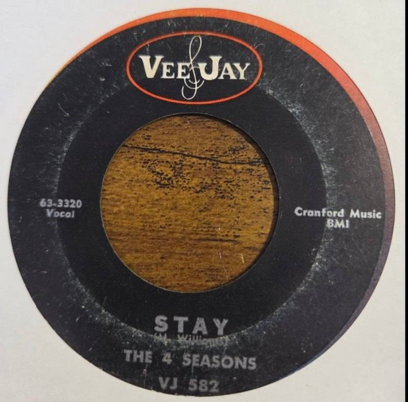 4 SEASONS — STAY / GOODNIGHT MY LOVE record label scan