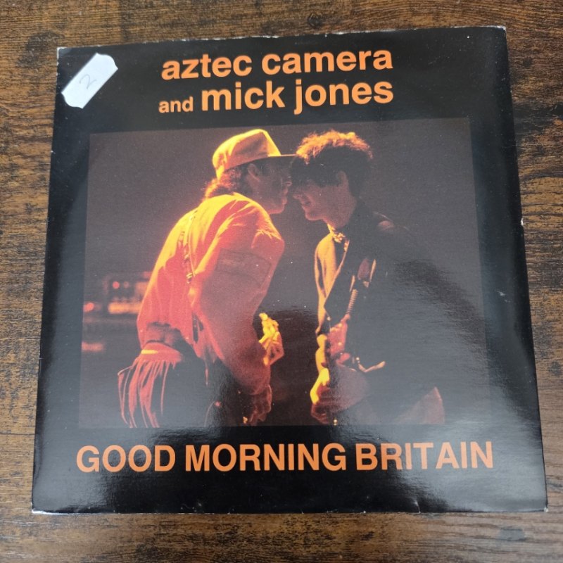 AZTEC CAMERA AND MICK JONES — GOOD MORNING BRITAIN record label scan