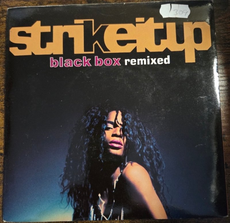 BLACK BOX — STRIKE IT UP / RIDEONTIME MIX record label scan