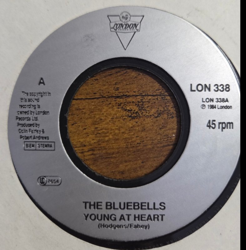 THE BLUEBELLS — YOUNG AT HEART record label scan
