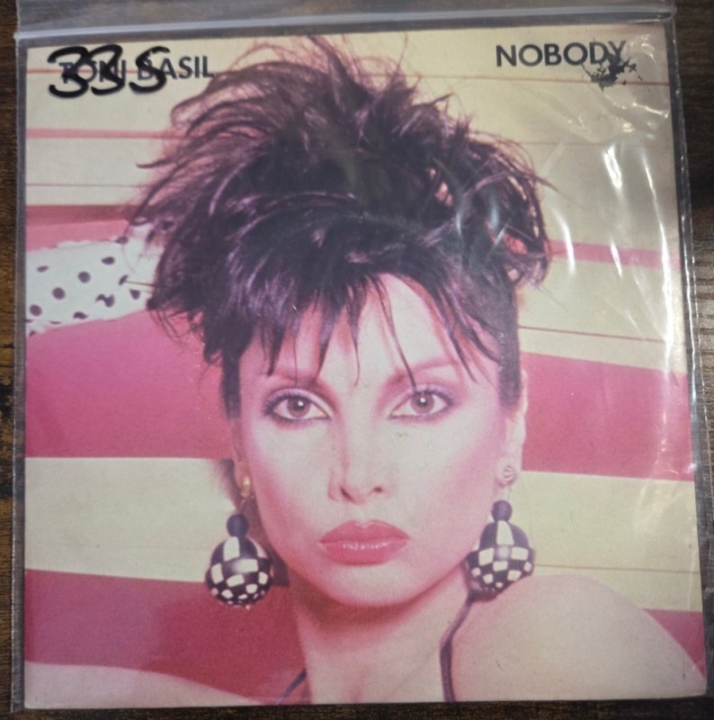 TONI BASIL — NOBODY / THIEF ON THE LOOSE record label scan