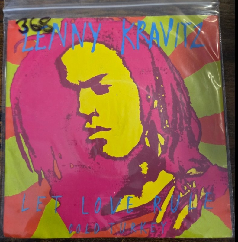 LENNY KRAVITZ — LET LOVE RULE / COLD TURKEY record label scan