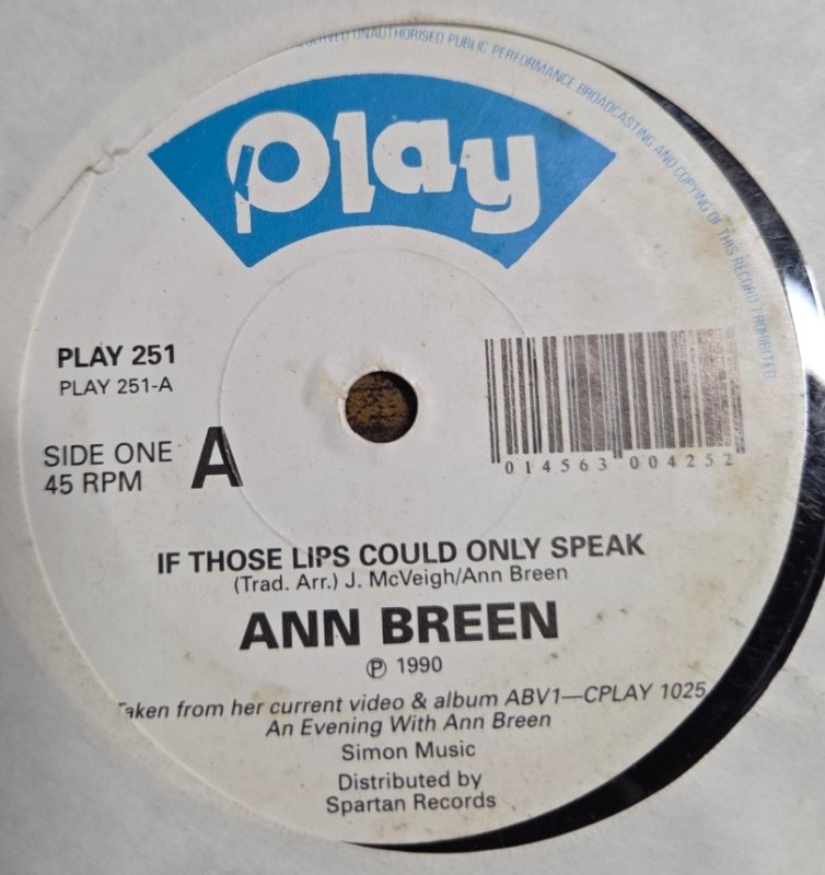 ANN BREEN — IF THOUSE LIPS COULD ONLY SPEAK / GOLDEN JUBILEE record label scan