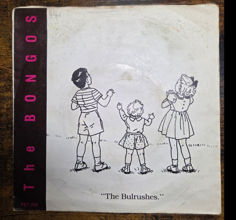 THE BONGOS — BULRUSHES / AUTOMATIC DOORS record label scan