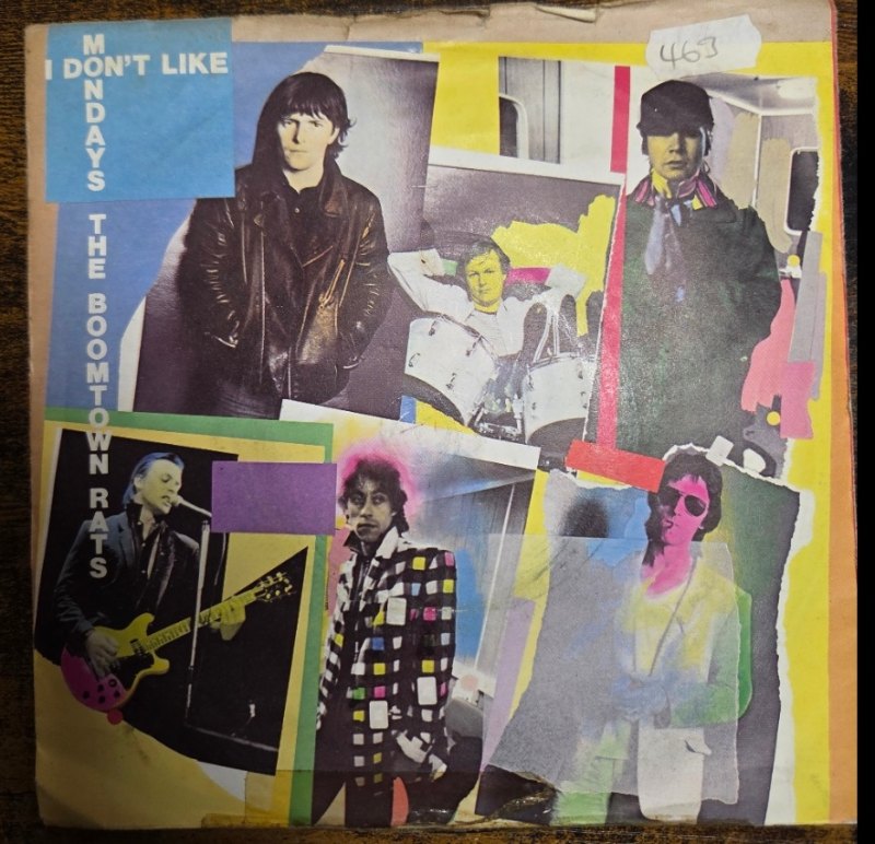 THE BOOMTOWN RATS — I DON'T LIKE MONDAYS / IT'S ALL THE RAGE record label scan