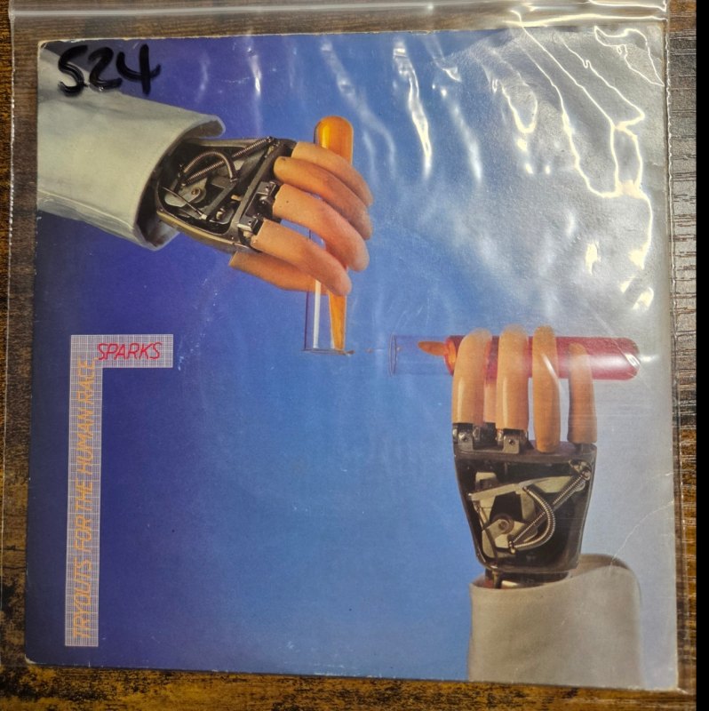 SPARKS — TRYOUTS FOR THE HUMAN RACE / LONG VERSION record label scan