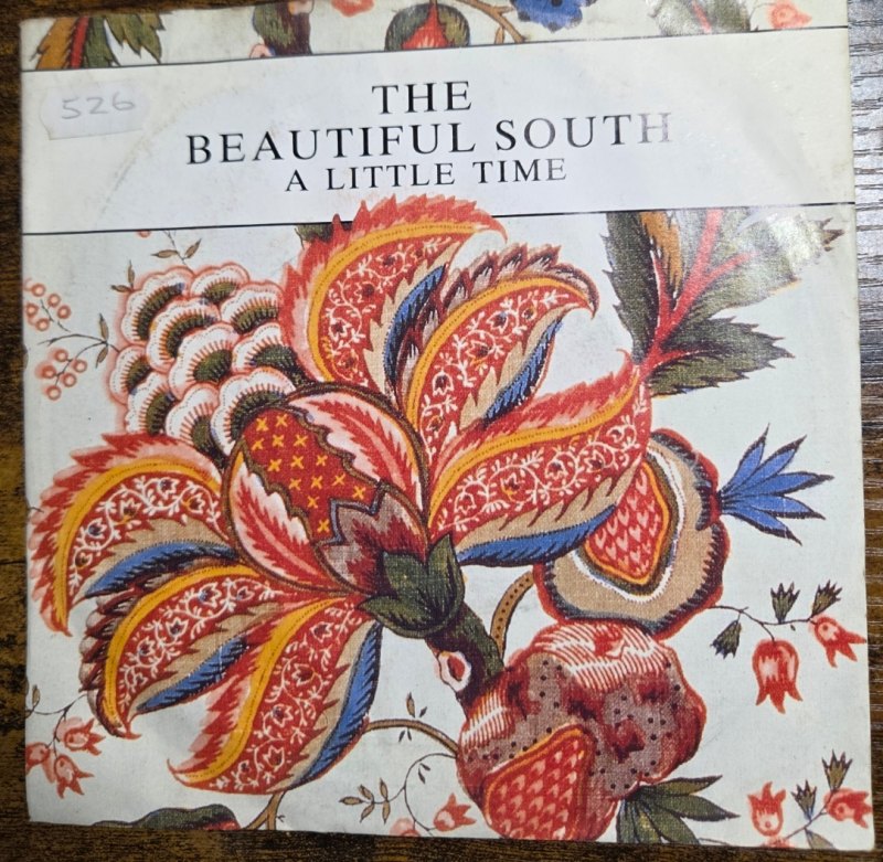 THE BEAUTIFUL SOUTH — A LITTLE TIME / IN OTHER WORDS I HATE YOU record label scan