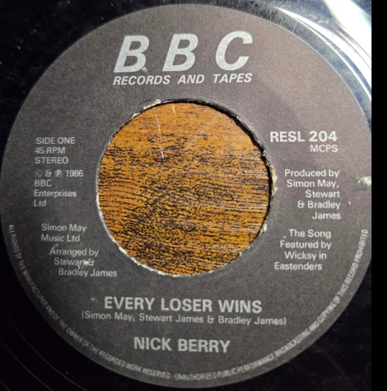 NICK BERRY — EVERY LOSER WINS record label scan