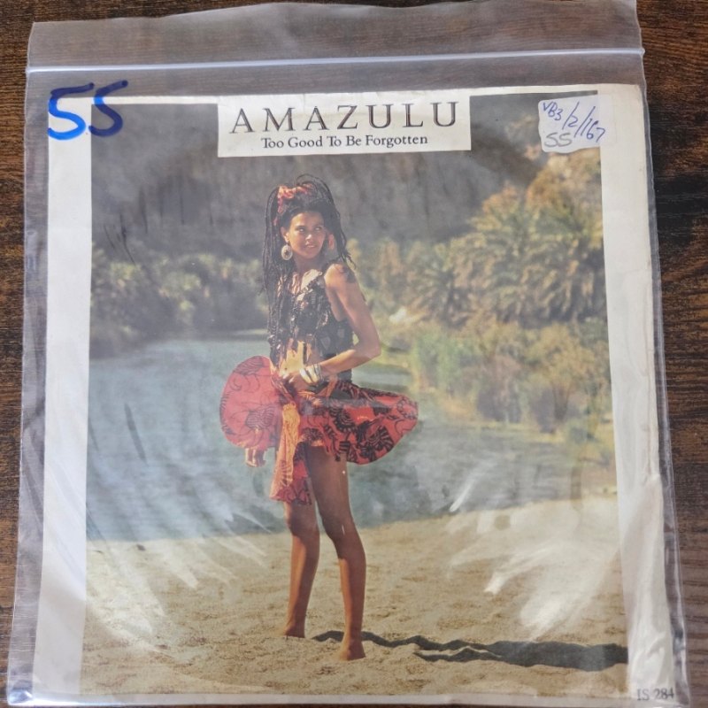 AMAZULU — TOO GOOD TO BE FORGOTTEN / SEZ WHO record label scan