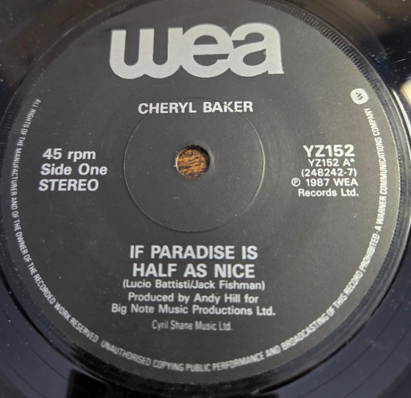 CHERYL BAKER IF PARADISE IS HALF AS NICE / THIS FRAGILE HEART