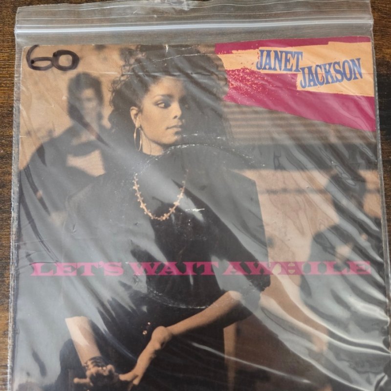 JANET JACKSON — LET'S WAIT AWHILE / NASTY COOL SUMMER MIX record label scan