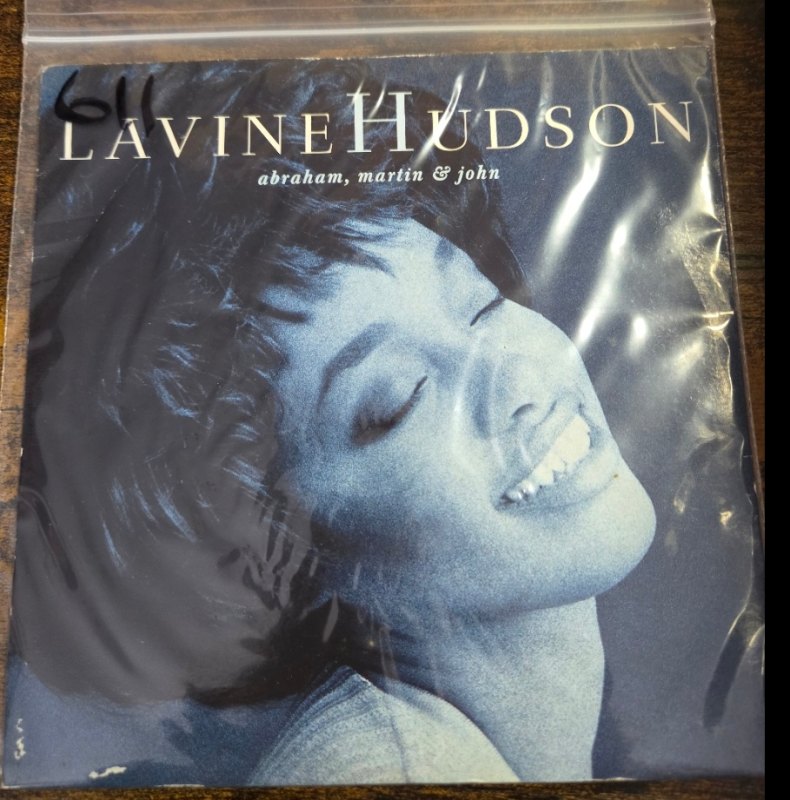 LAVINE HUDSON — ABRAHAM, MARTIN AND JOHN / TESTIMONY record label scan