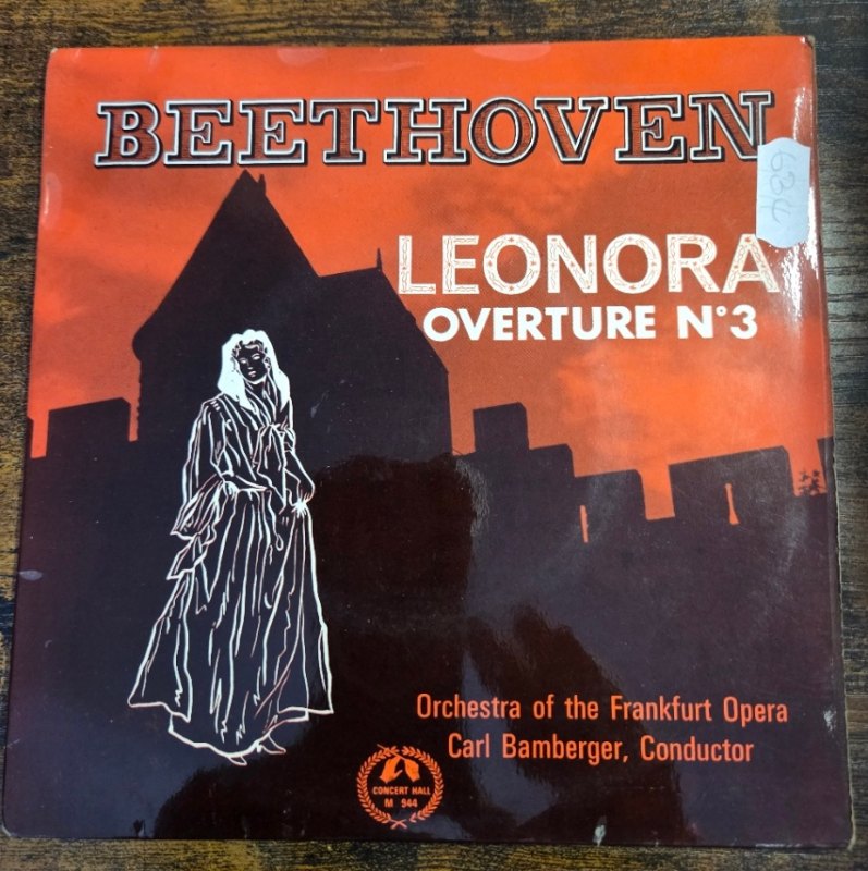 ORCHSTRA OF THE FRANKFURT OPERA CARL BAMBERGER — BEETHOVEN LEONORA OVERTURE NO3 record label scan