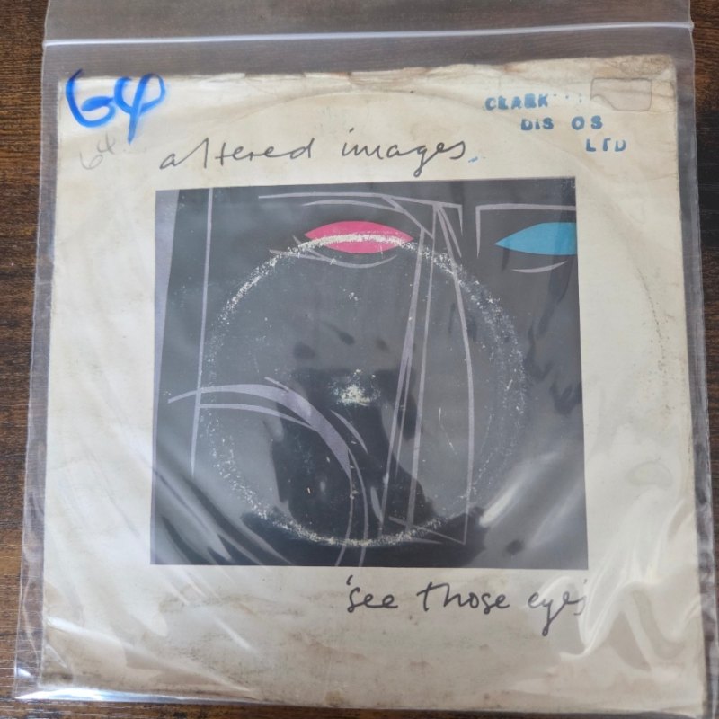 ALTERED IMAGES — SEE THOUSE EYES / HOW ABOUT THAT THEN record label scan