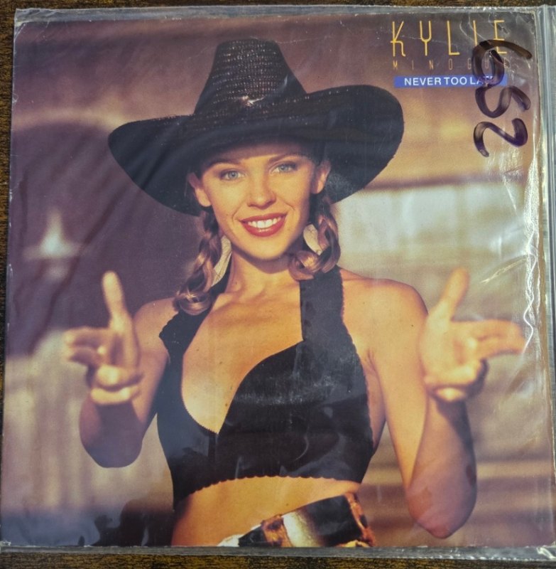 KYLIE MINOGUE — NEVER TOO LATE / REMIX record label scan