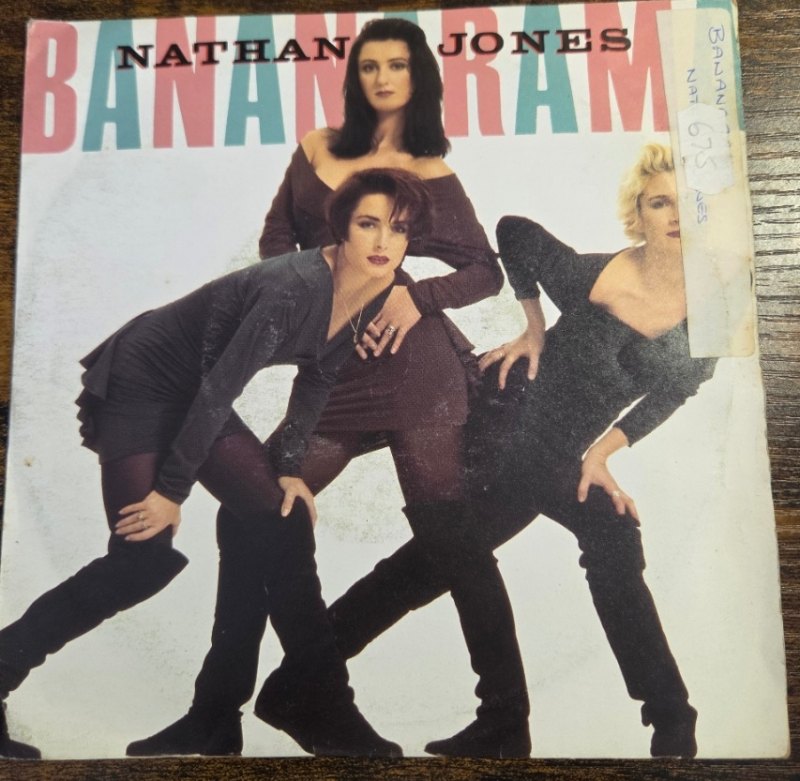 BANANARAMA — NATHAN JONES / ONCE IN A LIFETIME record label scan