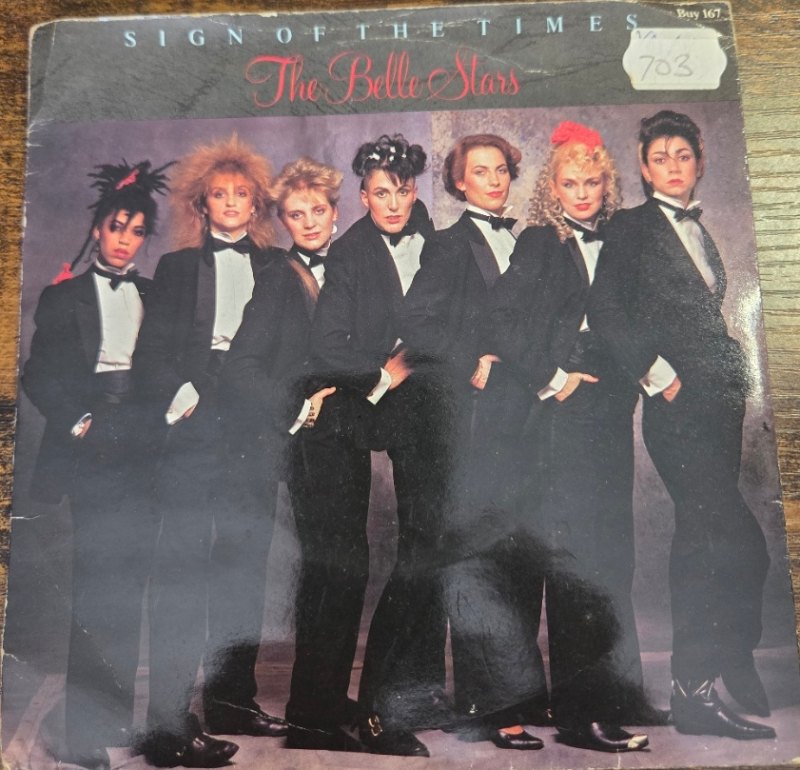 THE BELLE STARS — SIGN OF THE TIMES / MADNESS record label scan