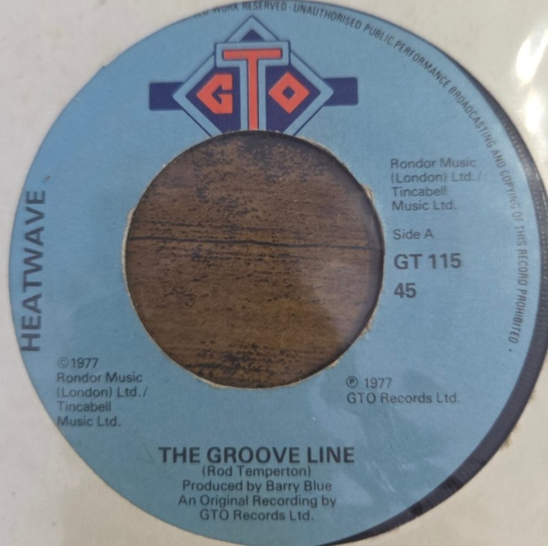 HEATWAVE — THE GROOVE LINE / HAPPINESS TOGETHER record label scan