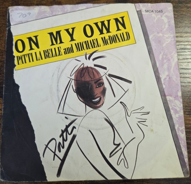 PATTI LA BELLE AND MICHAEL MCDONALD — ON MY OWN / STIR IT UP record label scan