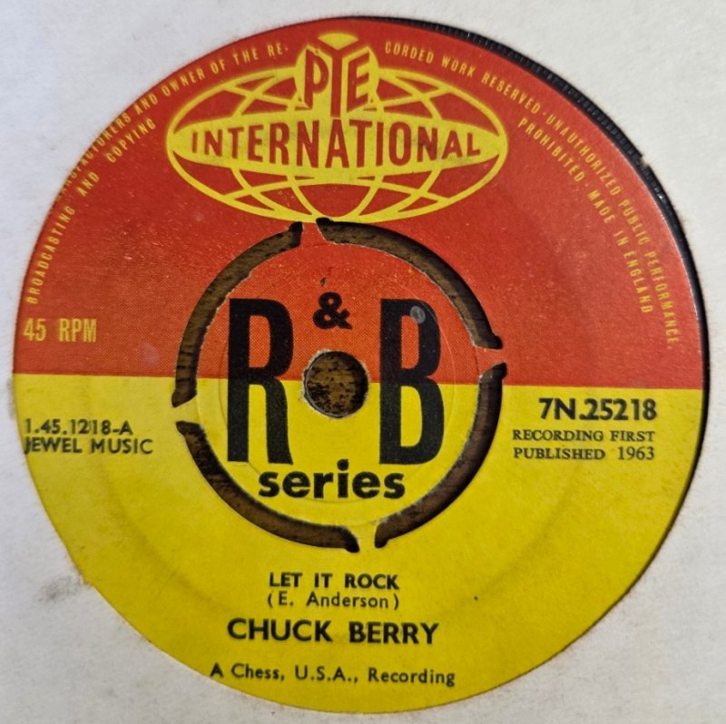 CHUCK BERRY — LET IT ROCK / MEMPHIS TENNESSEE record label scan