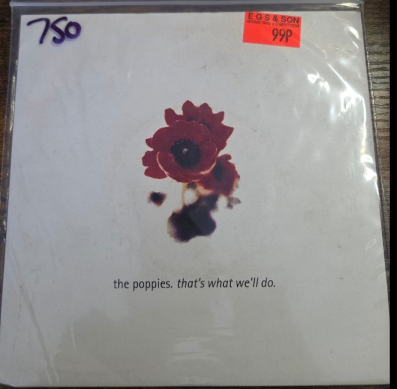 POPPIES — THAT'S WHAT WE'LL DO / ALL TOMORROWS PARTIES record label scan