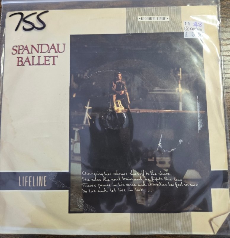SPANDAU BALLET — LIFELINE / LIVE AND LET LIVE record label scan