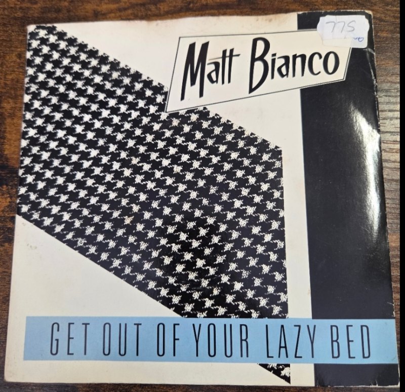 MATT BIANCO — GET OUT OF YOUR LAZY BED / BIG ROSIE record label scan